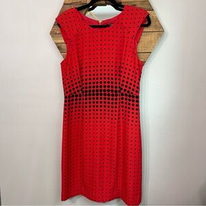 J Crew Red w/ Black Polka Dot Dress Size 8 EUC
